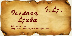 Isidora Ljuba vizit kartica
